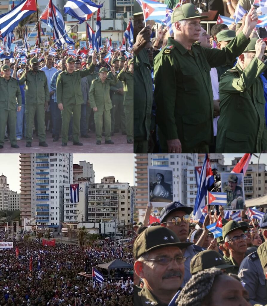 Díaz-Canel encabeza movilización en defensa de líder de la Revolución